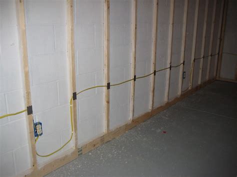 electrical boxes and wiring block wall with 5 8 furring|wiring furring strips to wall.